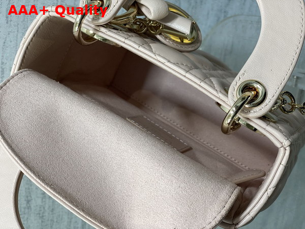 Dior Mini Lady Dior Bag with Chain Rose Soupir Cannage Lambskin Replica
