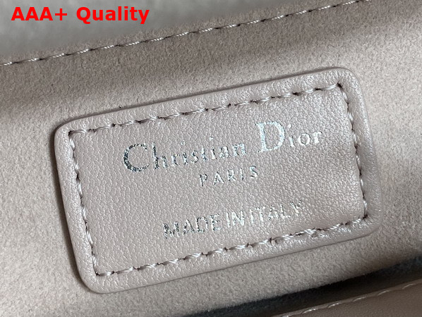 Dior Mini Lady Dior Bag with Chain Rose Soupir and Latte Cannage Lambskin Replica