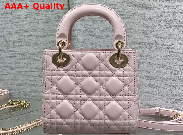 Dior Mini Lady Dior Bag with Chain Soupir Pink Cannage Lambskin Replica