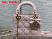 Dior Mini Lady Dior Bag with Chain Soupir Pink Cannage Lambskin Replica