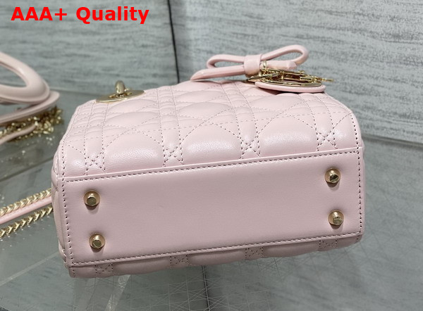 Dior Mini Lady Dior Bag with Chain Soupir Pink Cannage Lambskin Replica