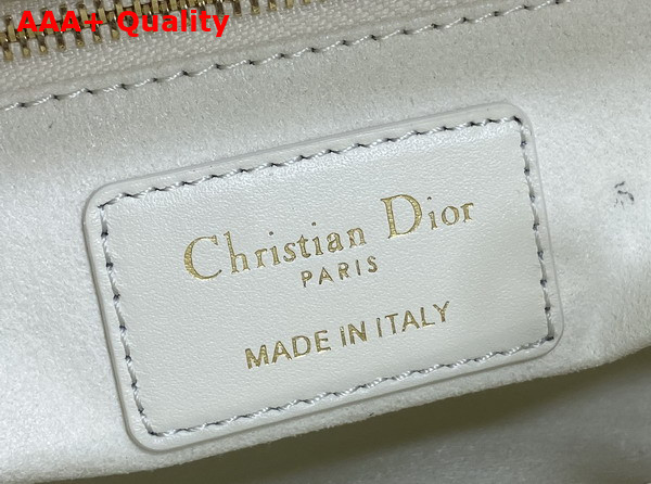 Dior Mini Lady Dior Bag with Chain Two Tone Latte and Black Cannage Lambskin Replica