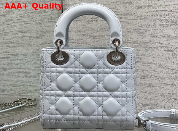 Dior Mini Lady Dior Bag with Chain in Ice Blue Cannage Lambskin Replica