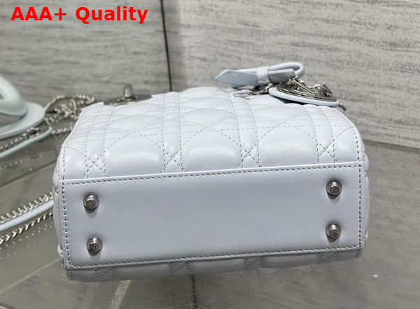 Dior Mini Lady Dior Bag with Chain in Ice Blue Cannage Lambskin Replica
