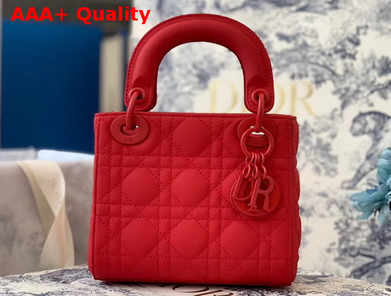 Dior Mini Lady Dior Ultra Matte Bag in Red Replica