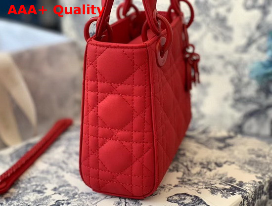 Dior Mini Lady Dior Ultra Matte Bag in Red Replica