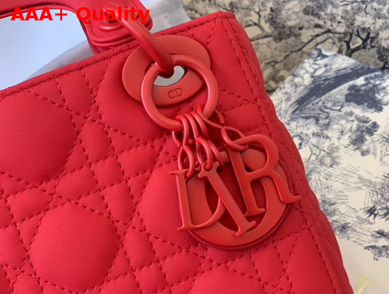 Dior Mini Lady Dior Ultra Matte Bag in Red Replica
