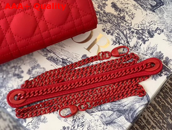 Dior Mini Lady Dior Ultra Matte Bag in Red Replica