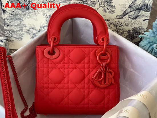 Dior Mini Lady Dior Ultra Matte Bag in Red Replica