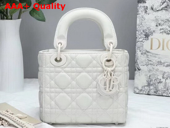 Dior Mini Lady Dior Ultra Matte Bag in White Replica