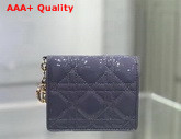 Dior Mini Lady Dior Wallet Light Blue Patent Cannage Calfskin Replica