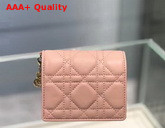 Dior Mini Lady Dior Wallet Rose Des Vents Patent Cannage Calfskin Replica