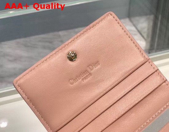 Dior Mini Lady Dior Wallet Rose Des Vents Patent Cannage Calfskin Replica