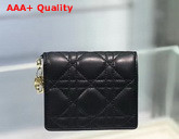 Dior Mini Lady Dior Wallet in Black Cannage Calfskin Replica