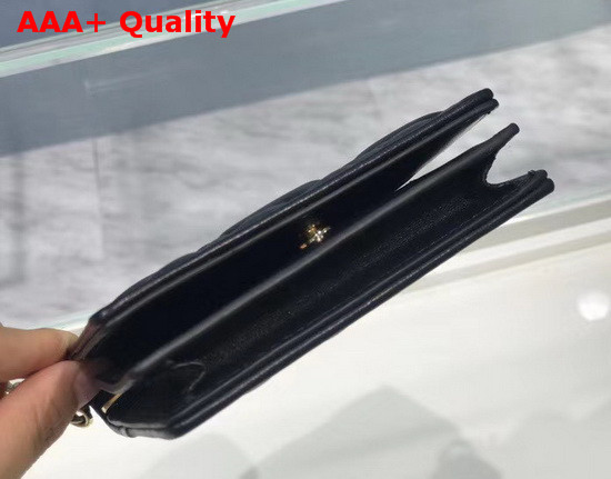 Dior Mini Lady Dior Wallet in Black Cannage Calfskin Replica