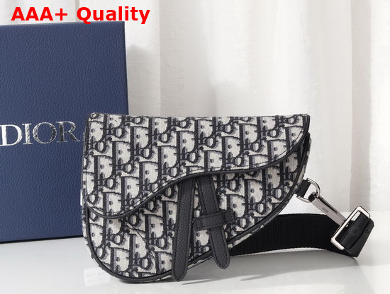 Dior Mini Saddle Bag Beige and Black Dior Oblique Jacquard 1ADPO191YKY Replica