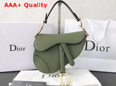 Dior Mini Saddle Bag in Green Embossed Grained Calfskin Replica