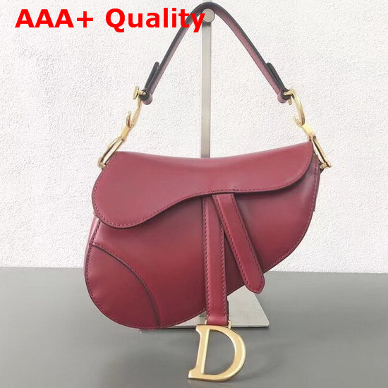 Dior Mini Saddle Bag in Red Calfskin Replica
