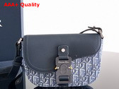 Dior Mini Saddle Messenger Bag with Flap in Blue Dior Oblique Jacquard and Blue Grained Calfskin Replica