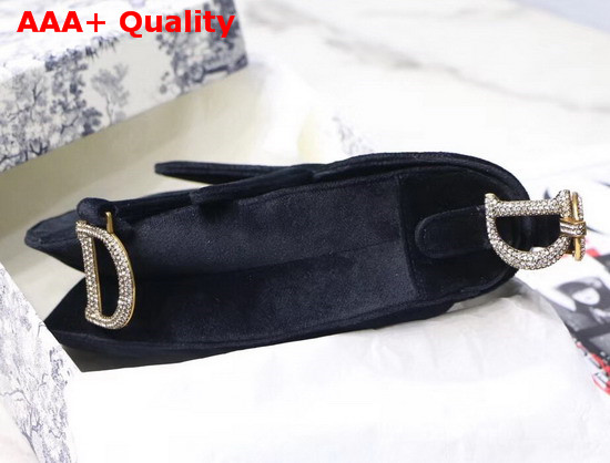 Dior Mini Saddle Velvet Bag in Black Replica