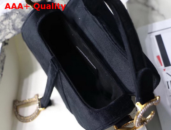 Dior Mini Saddle Velvet Bag in Black Replica