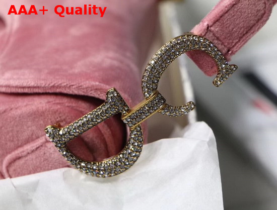 Dior Mini Saddle Velvet Bag in Pink Replica