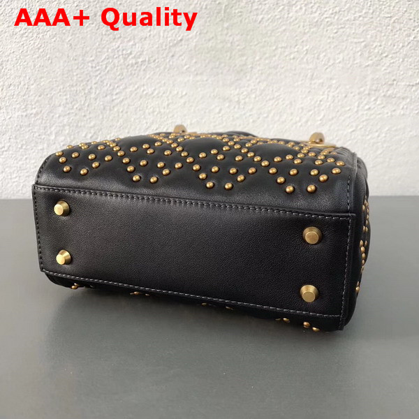 Dior Mini Supple Lady Dior Bag in Studded Black Calfskin Replica