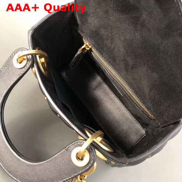 Dior Mini Supple Lady Dior Bag in Studded Black Calfskin Replica