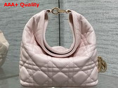 Dior Mini Toujours Hobo Bag in Ballet Pink Cannage Lambskin Replica