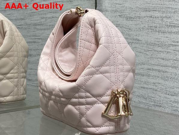 Dior Mini Toujours Hobo Bag in Ballet Pink Cannage Lambskin Replica