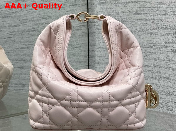 Dior Mini Toujours Hobo Bag in Ballet Pink Cannage Lambskin Replica