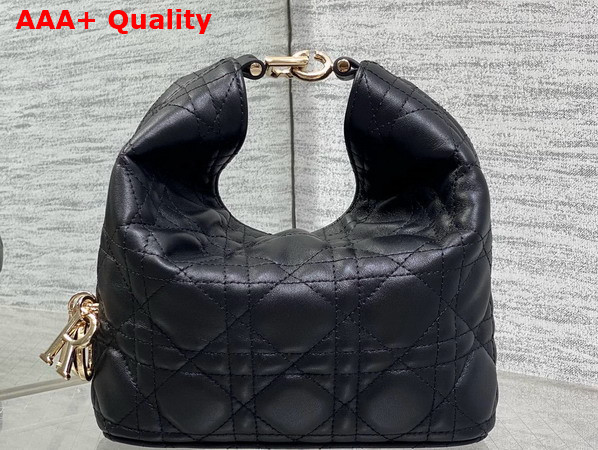 Dior Mini Toujours Hobo Bag in Black Cannage Lambskin Replica