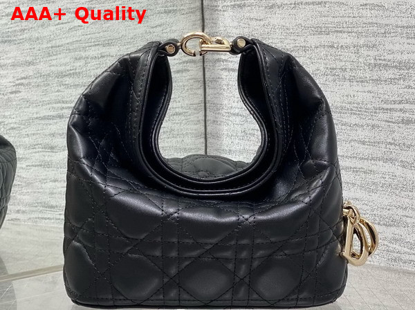 Dior Mini Toujours Hobo Bag in Black Cannage Lambskin Replica