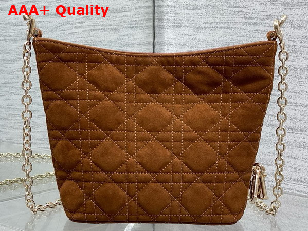 Dior Mini Toujours Hobo Bag in Brown Cannage Suede Goatskin Replica