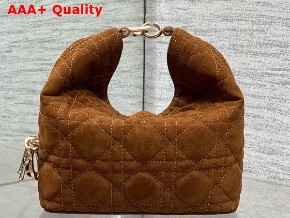 Dior Mini Toujours Hobo Bag in Brown Cannage Suede Goatskin Replica