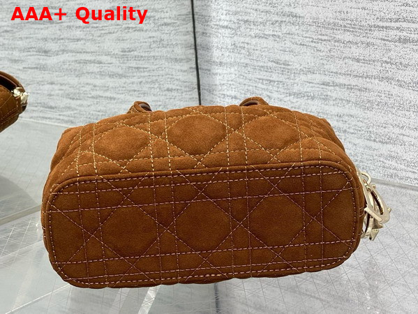 Dior Mini Toujours Hobo Bag in Brown Cannage Suede Goatskin Replica