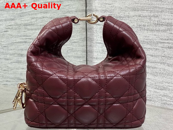 Dior Mini Toujours Hobo Bag in Burgundy Cannage Lambskin Replica