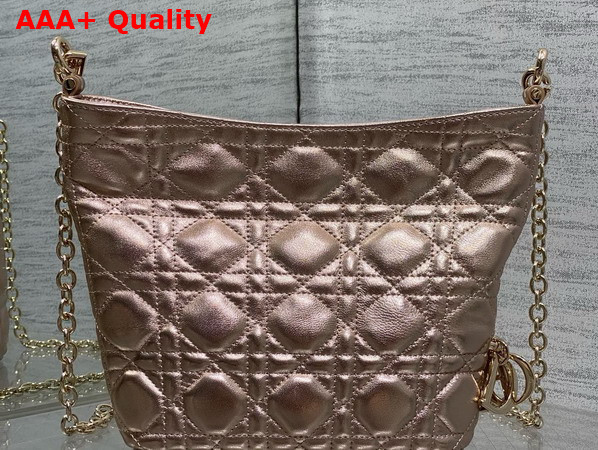 Dior Mini Toujours Hobo Bag in Champagne Cannage Lambskin Replica