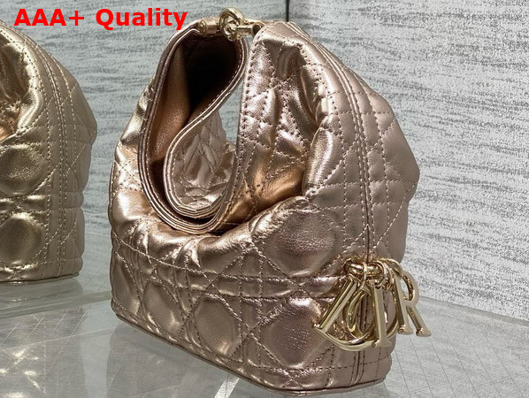 Dior Mini Toujours Hobo Bag in Champagne Cannage Lambskin Replica