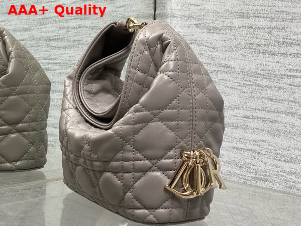 Dior Mini Toujours Hobo Bag in Gray Cannage Lambskin Replica