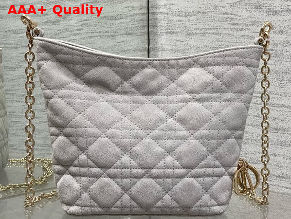 Dior Mini Toujours Hobo Bag in Gray Cannage Suede Goatskin Replica