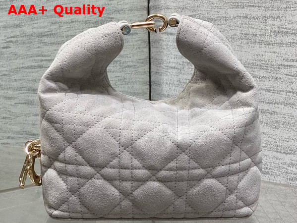 Dior Mini Toujours Hobo Bag in Gray Cannage Suede Goatskin Replica