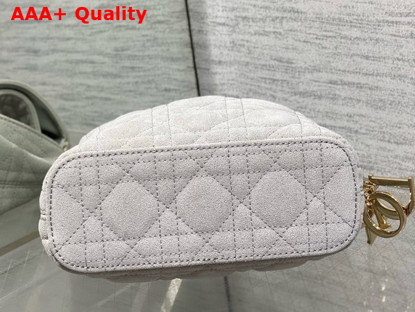 Dior Mini Toujours Hobo Bag in Gray Cannage Suede Goatskin Replica