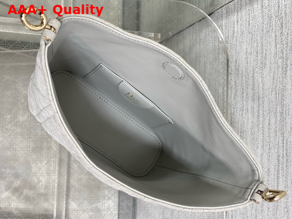 Dior Mini Toujours Hobo Bag in Gray Cannage Suede Goatskin Replica