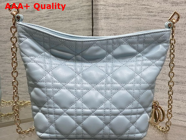 Dior Mini Toujours Hobo Bag in Ice Blue Cannage Lambskin Replica