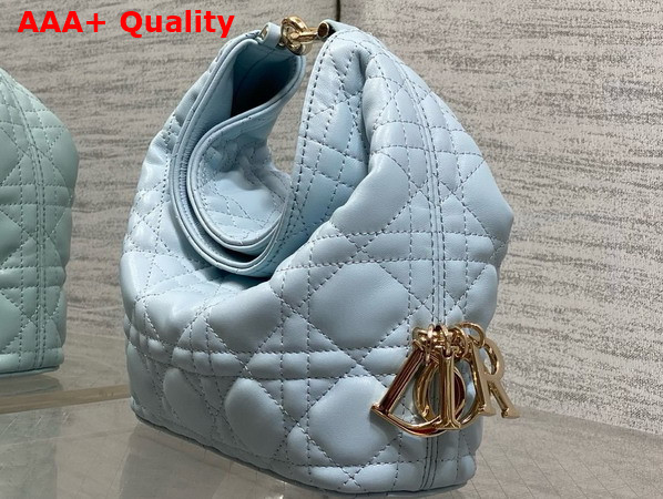 Dior Mini Toujours Hobo Bag in Ice Blue Cannage Lambskin Replica