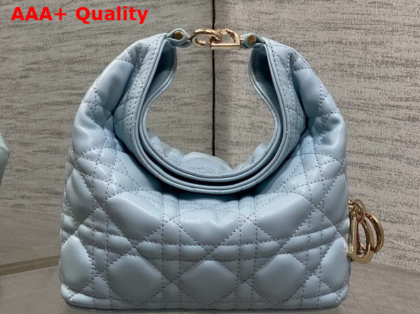 Dior Mini Toujours Hobo Bag in Ice Blue Cannage Lambskin Replica