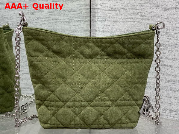 Dior Mini Toujours Hobo Bag in Khaki Cannage Suede Goatskin Replica