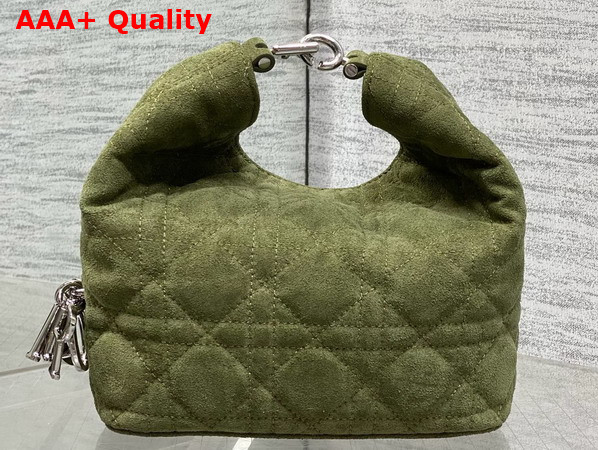 Dior Mini Toujours Hobo Bag in Khaki Cannage Suede Goatskin Replica