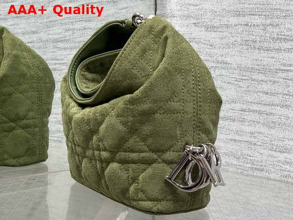 Dior Mini Toujours Hobo Bag in Khaki Cannage Suede Goatskin Replica
